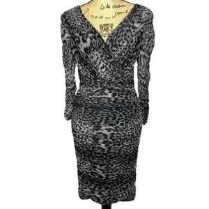 Tadashi Shoji Gray Leopard Cheetah Print Bodycon Dress